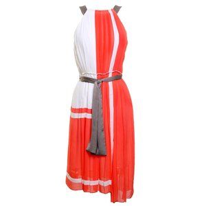 BCBGMaxAzria Runway Coral Pleated Dress